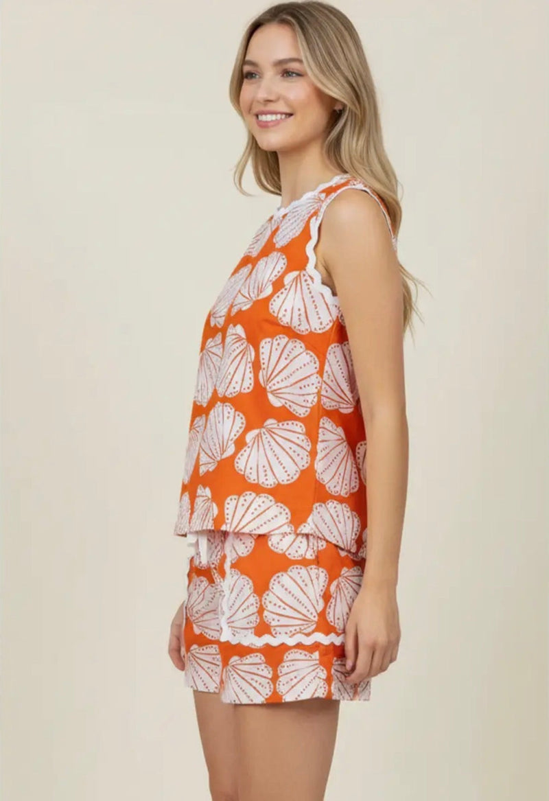 Shell Print Wave Top - Flea Boutiques