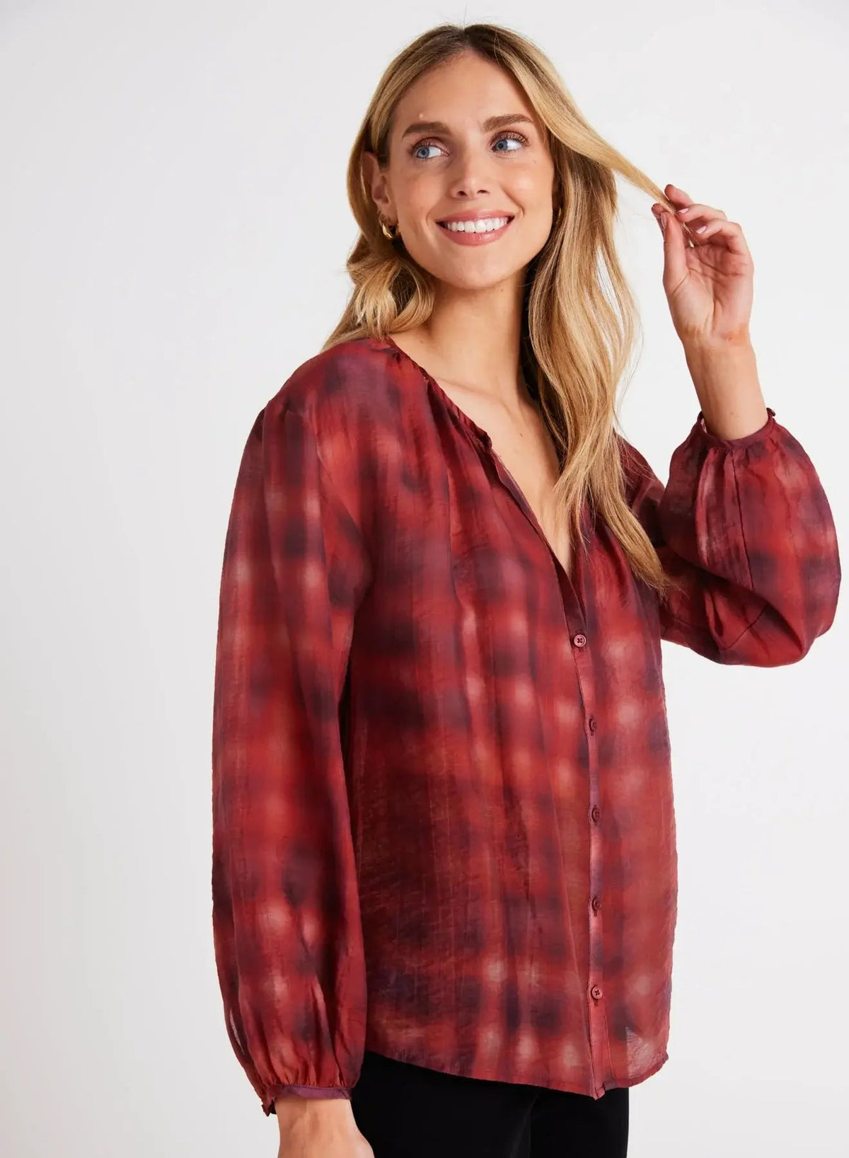 Shirred Neck Blouse - Flea Boutiques