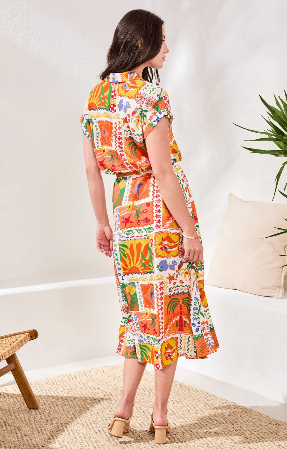 Shirt Dress w Waist Pleats - Flea Boutiques