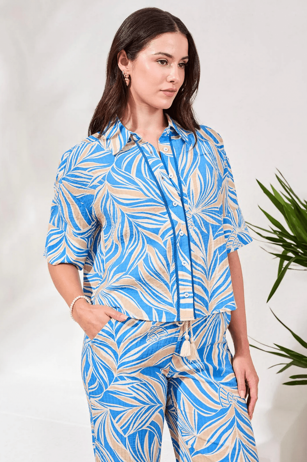 Short Sleeve Button Front Campshirt - Flea Boutiques