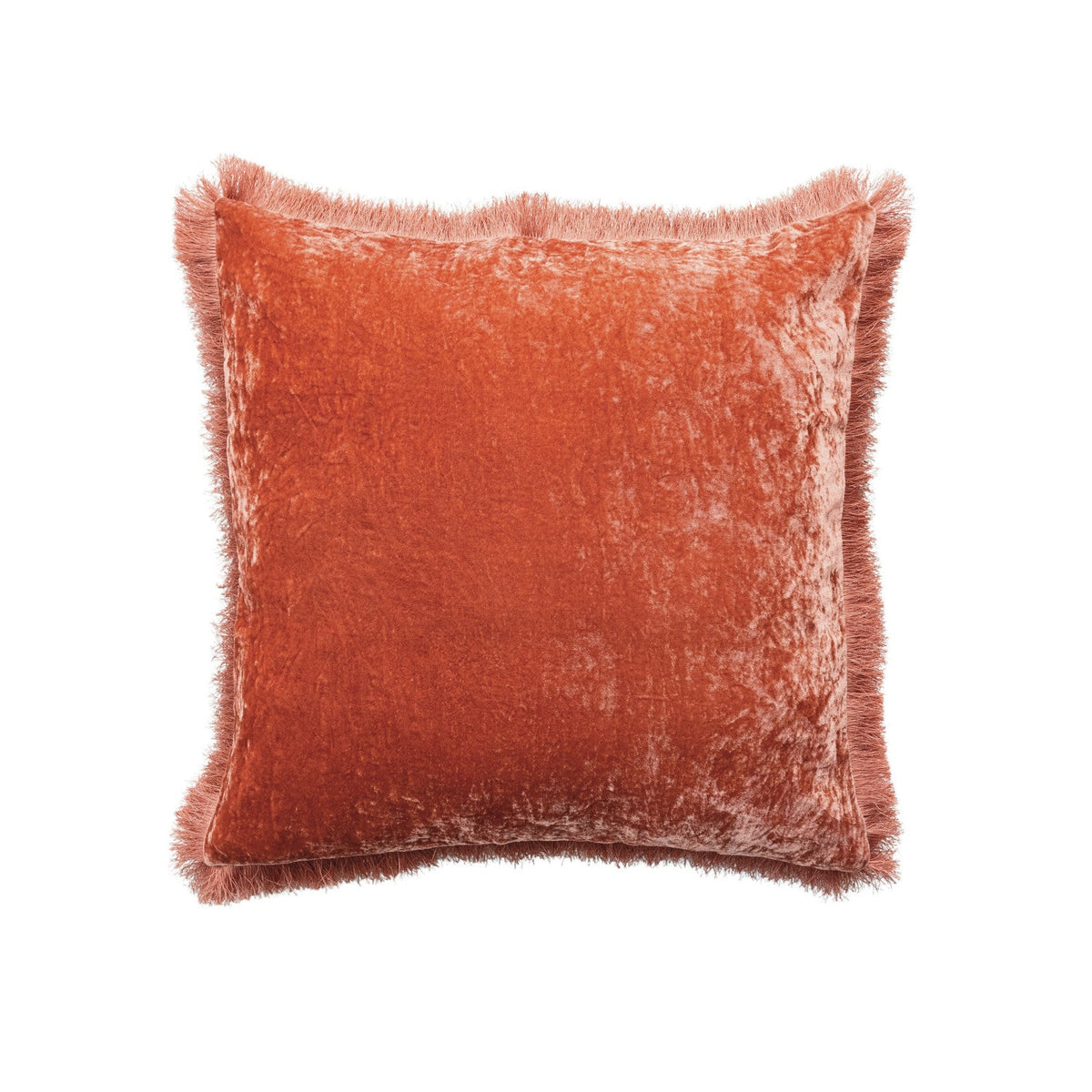 Silk Blend Pillow with Fringe - Flea Boutiques