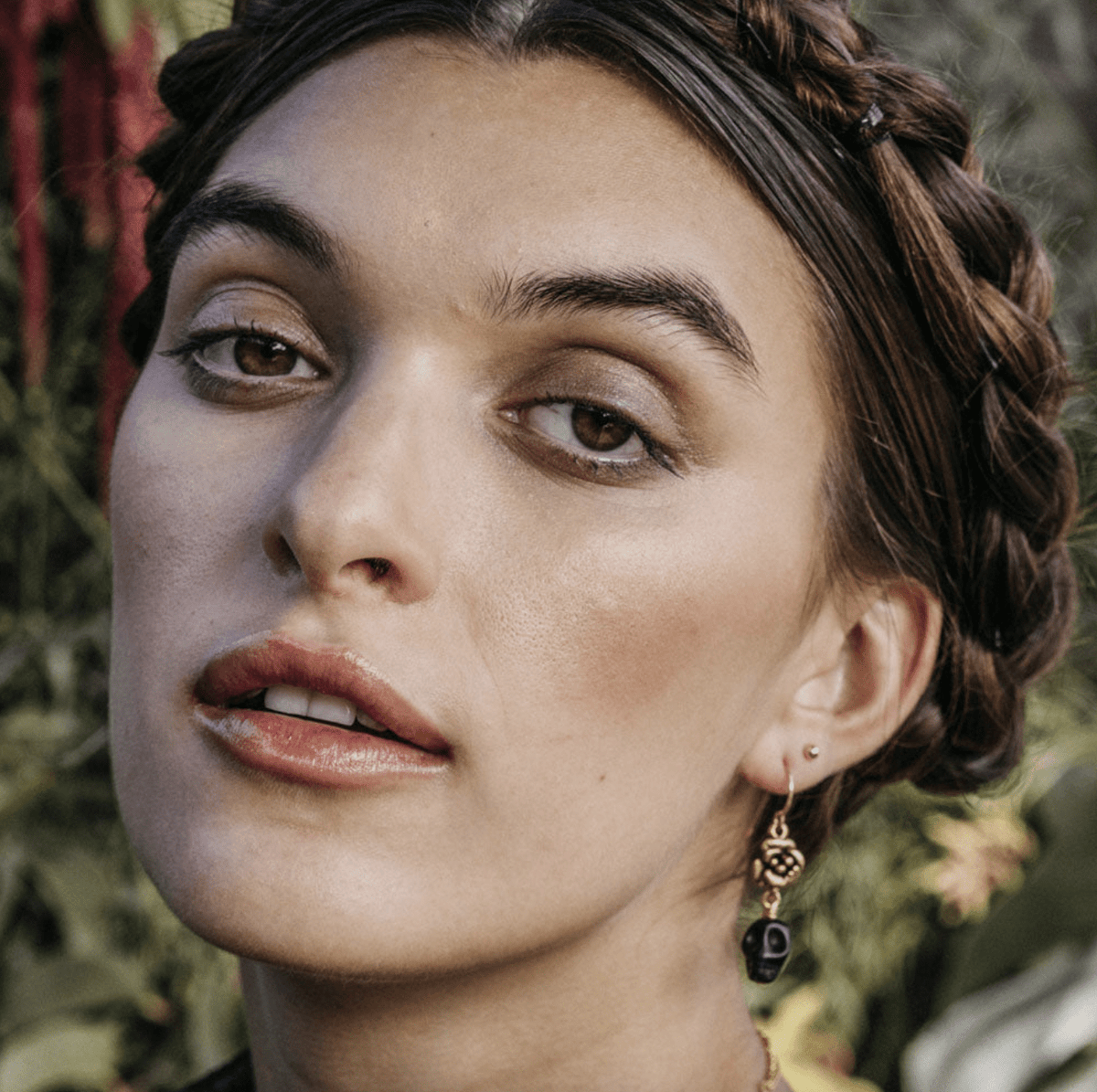Skull & Flower Drop Earrings - Flea Boutiques