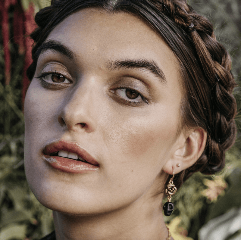 Skull & Flower Drop Earrings - Flea Boutiques
