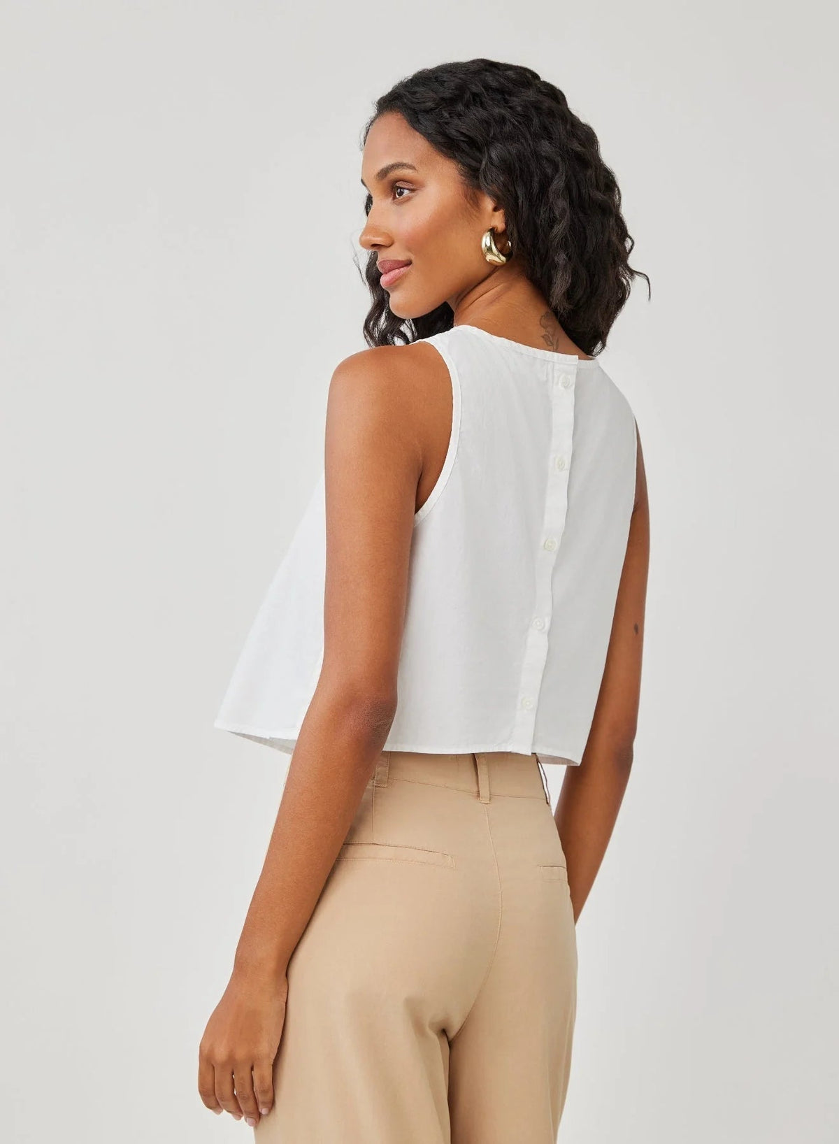 Sleeveless Button Back Top - Flea Boutiques