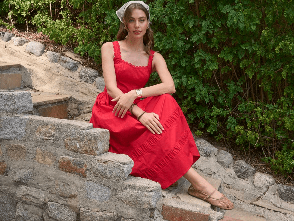 Sleeveless Lace Trim Midi Dress - Flea Boutiques