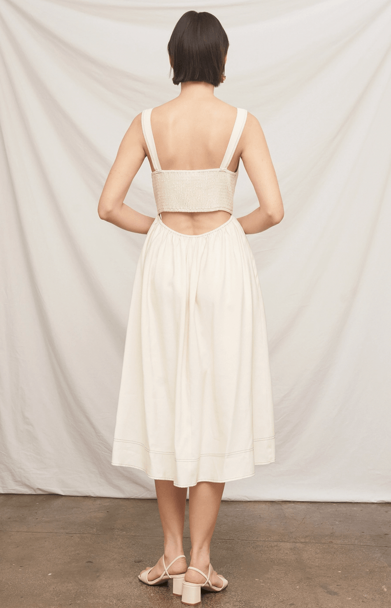 Sleeveless Square Neck Midi Dress - Flea Boutiques