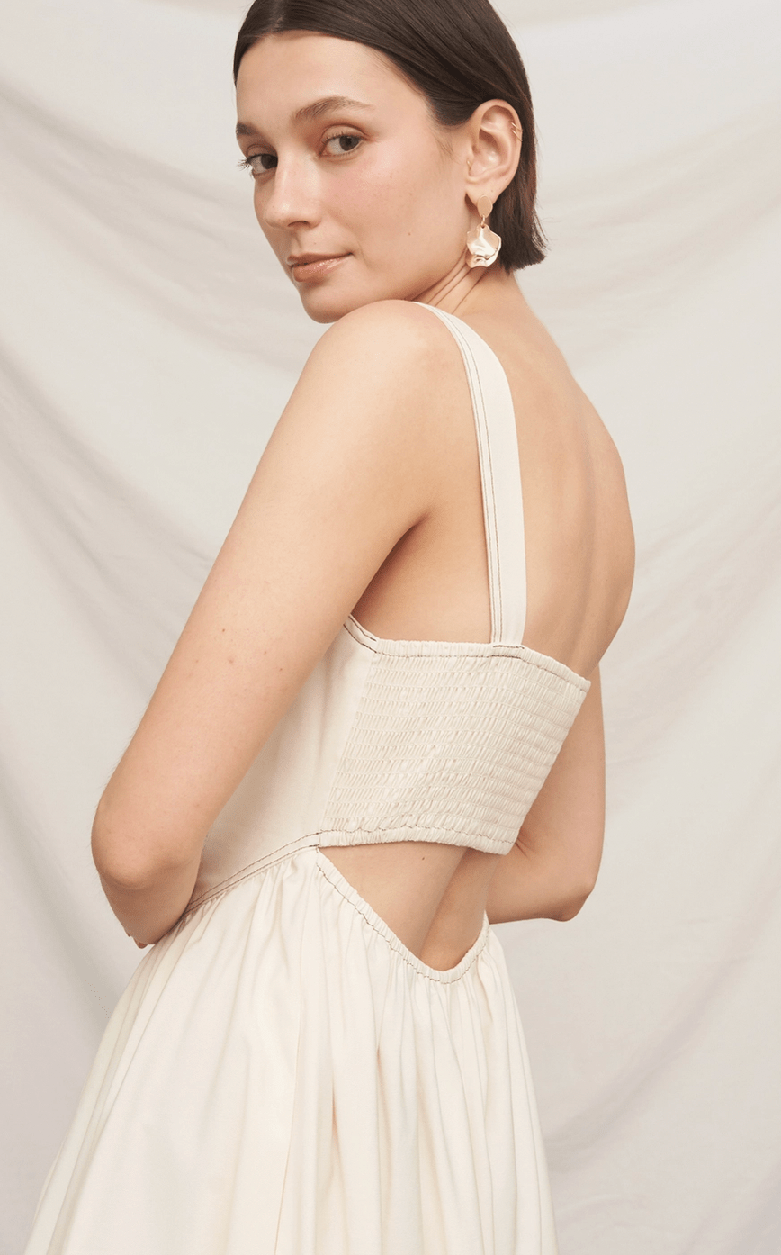 Sleeveless Square Neck Midi Dress - Flea Boutiques