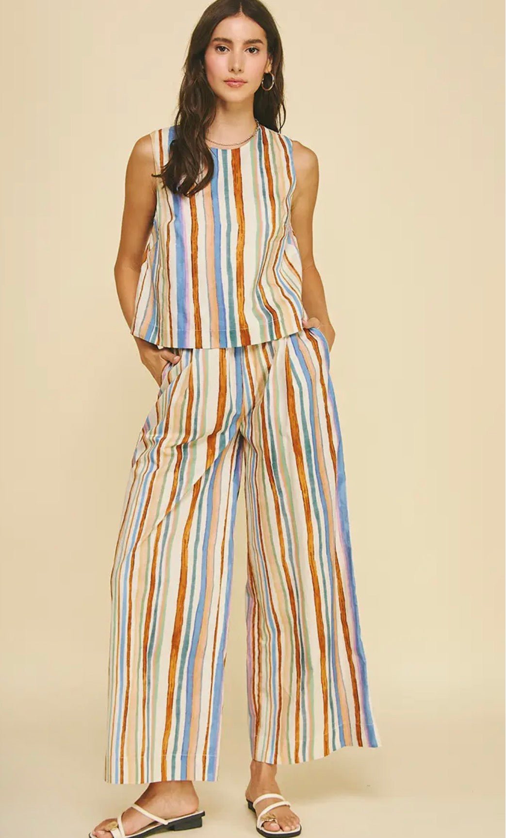 Sleeveless Top With Button Detail - Flea Boutiques