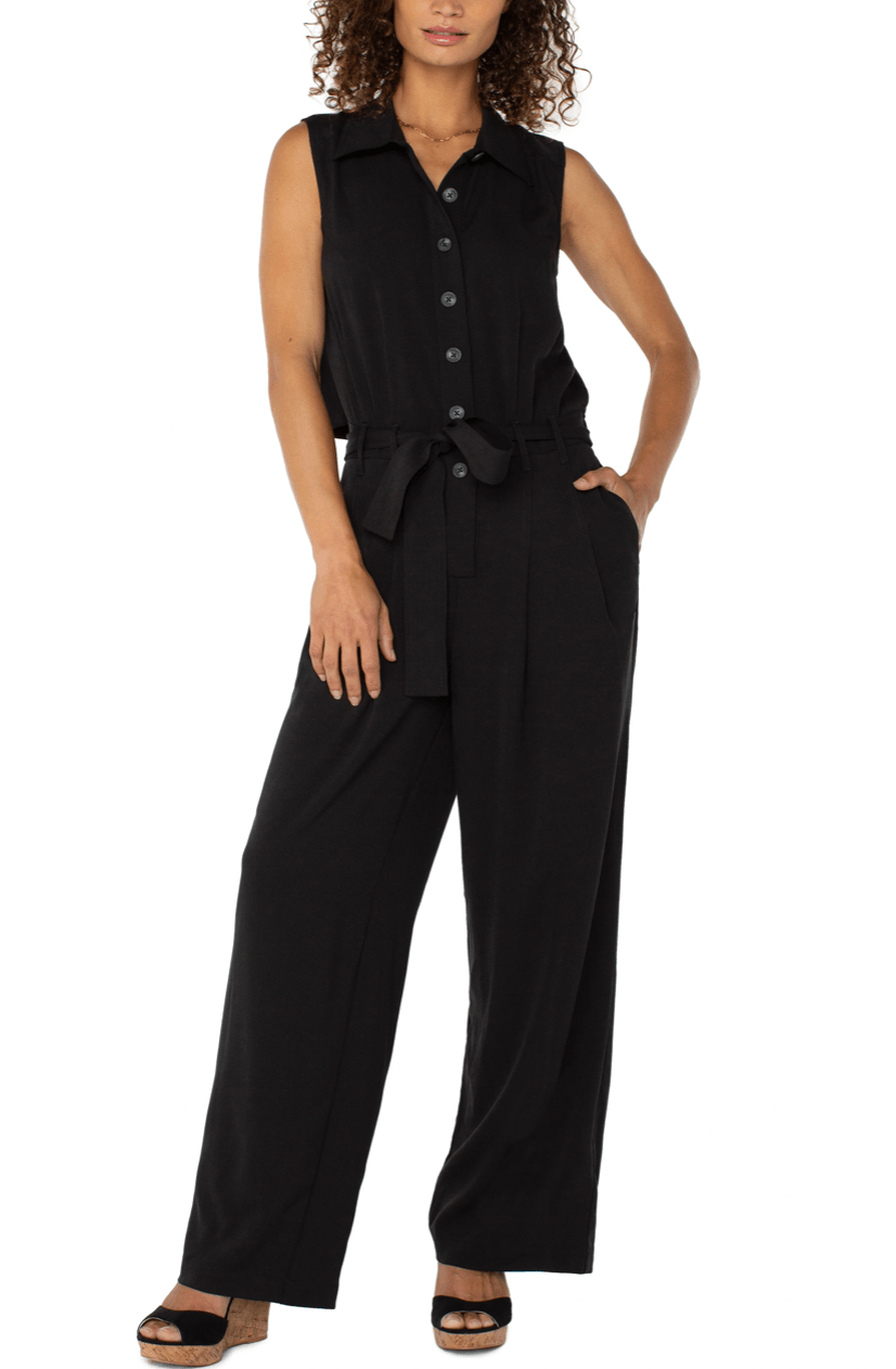 Sleeveless Wide Leg Jumpsuit - Flea Boutiques