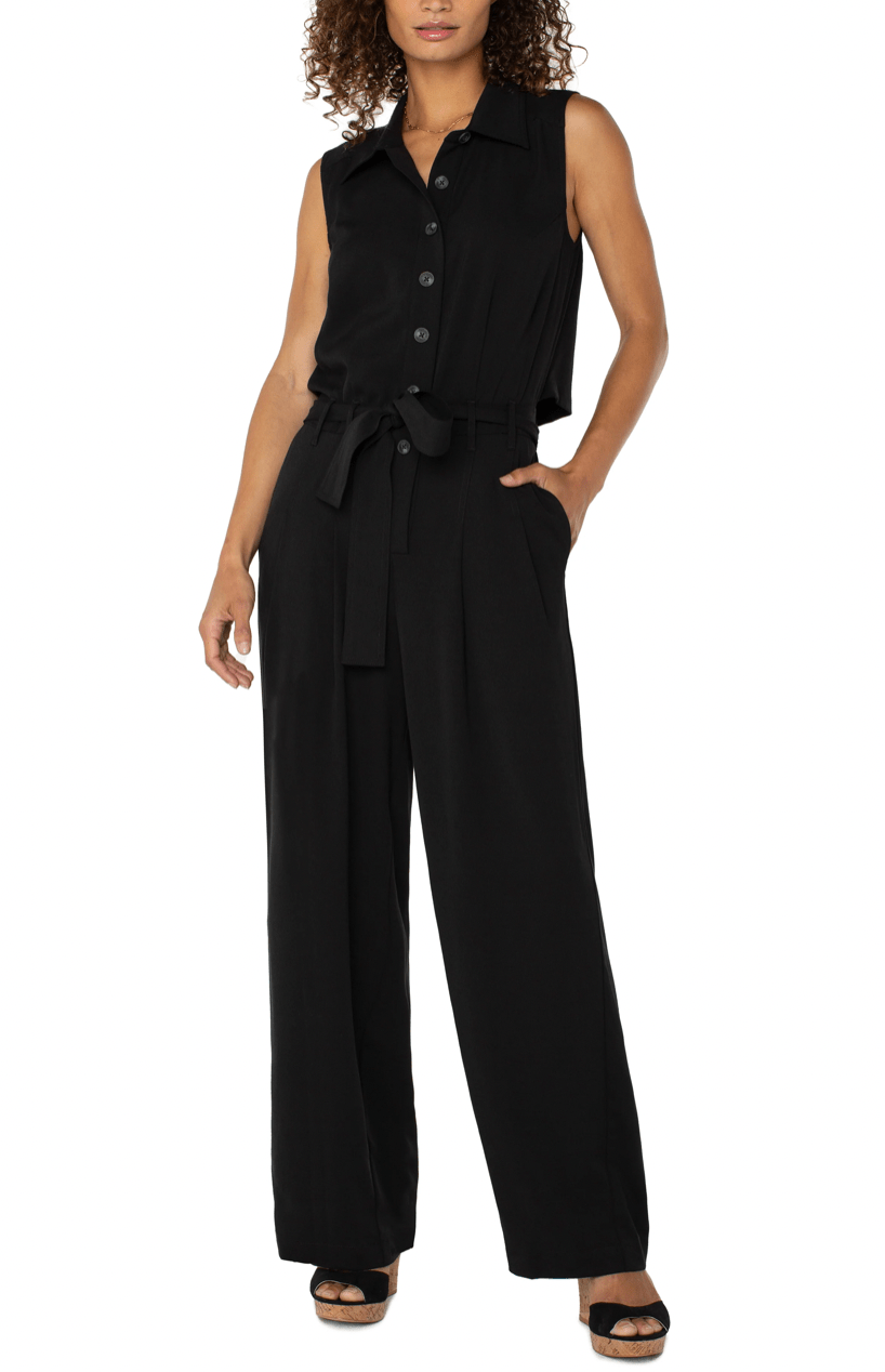 Sleeveless Wide Leg Jumpsuit - Flea Boutiques