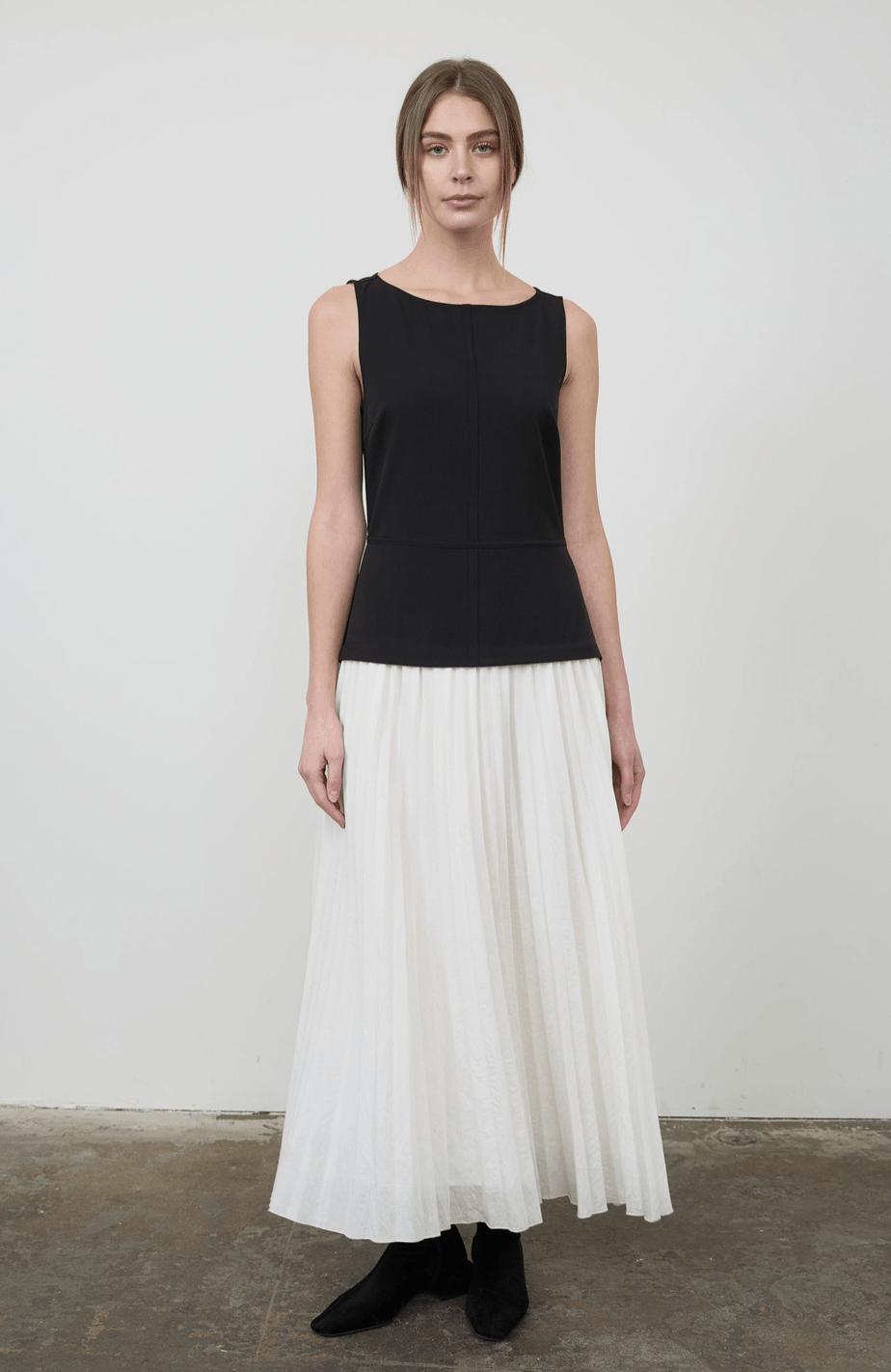 Sleveless Drop Waist Mix Media Midi - Flea Boutiques