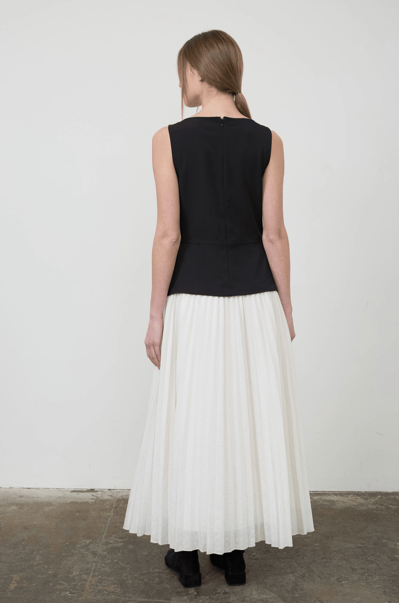Sleveless Drop Waist Mix Media Midi - Flea Boutiques