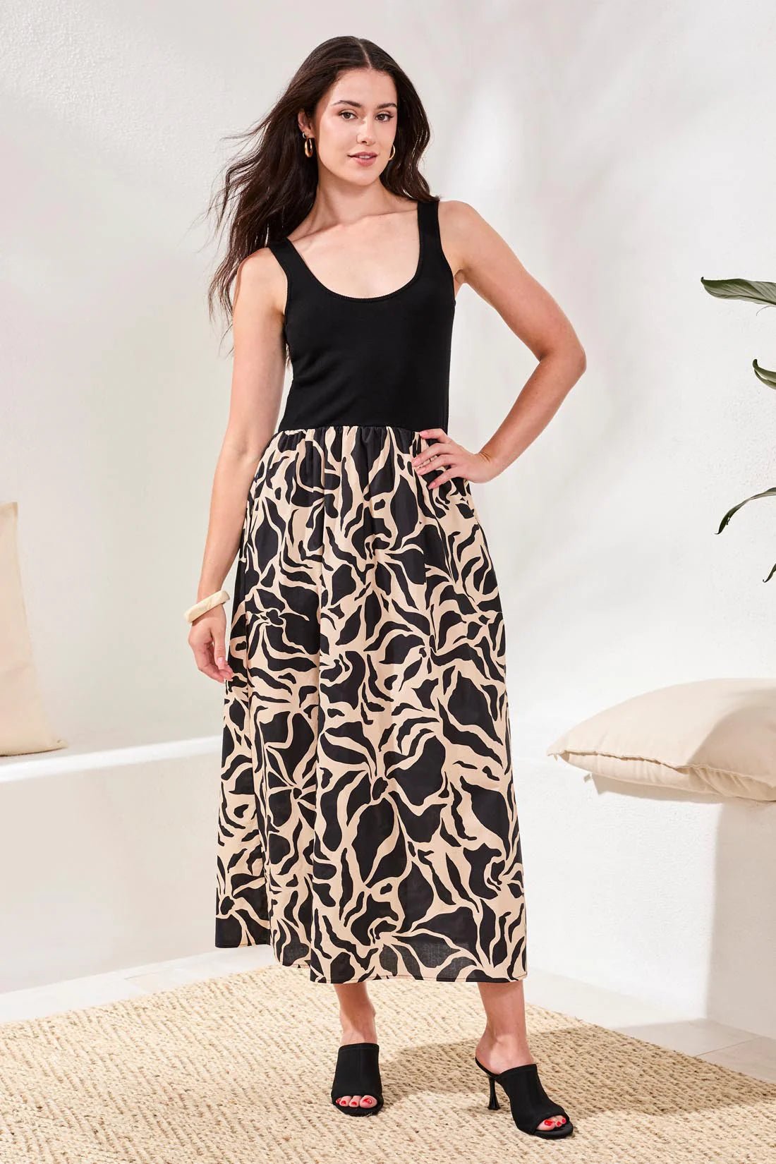 Slvless Twofer Dress - Flea Boutiques