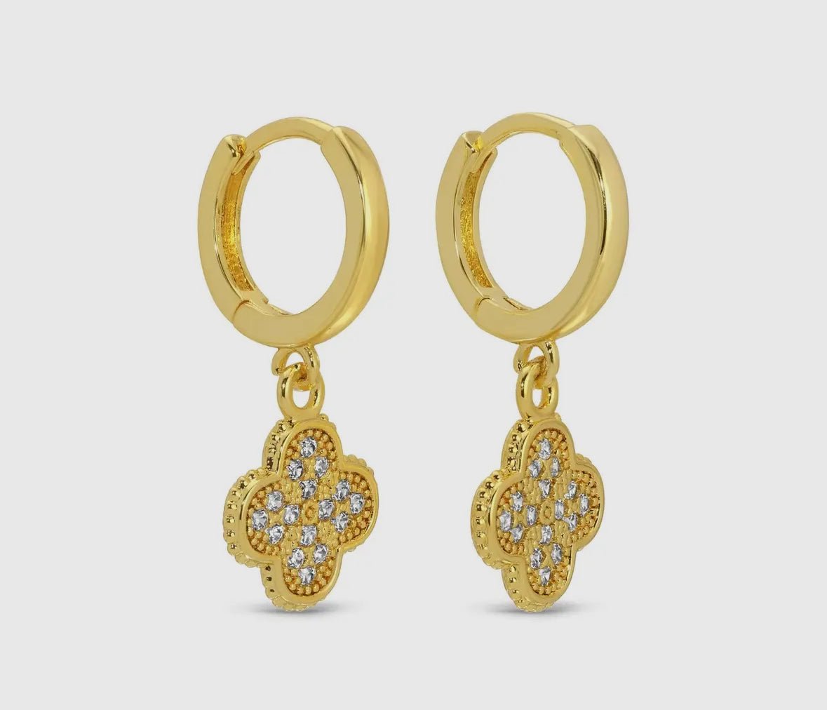 Small Huggies W/ Pave detail - Flea Boutiques