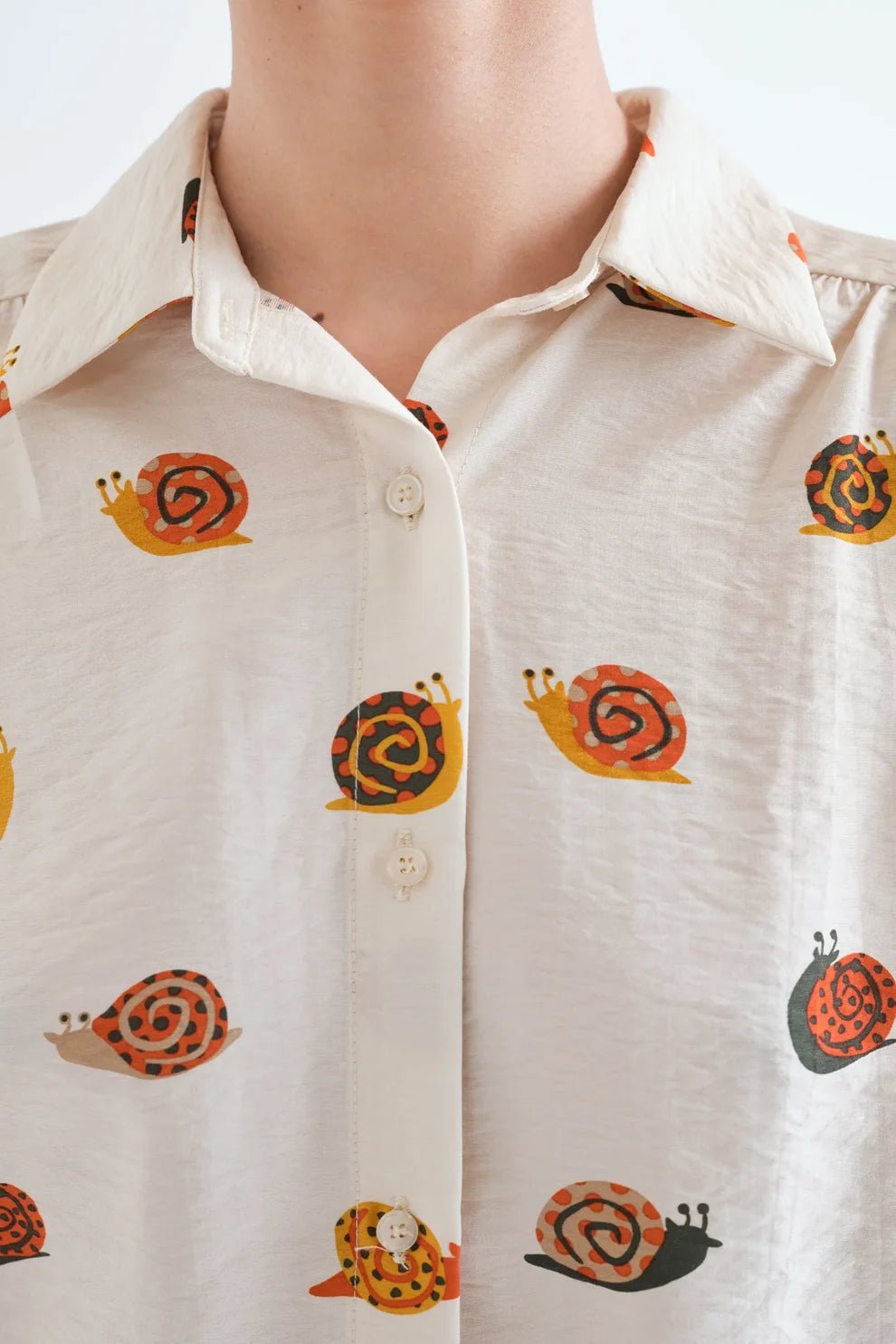 Snail Print Button Down - Flea Boutiques