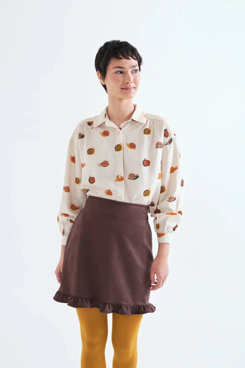 Snail Print Button Down - Flea Boutiques