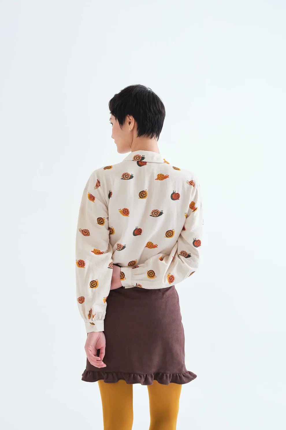 Snail Print Button Down - Flea Boutiques