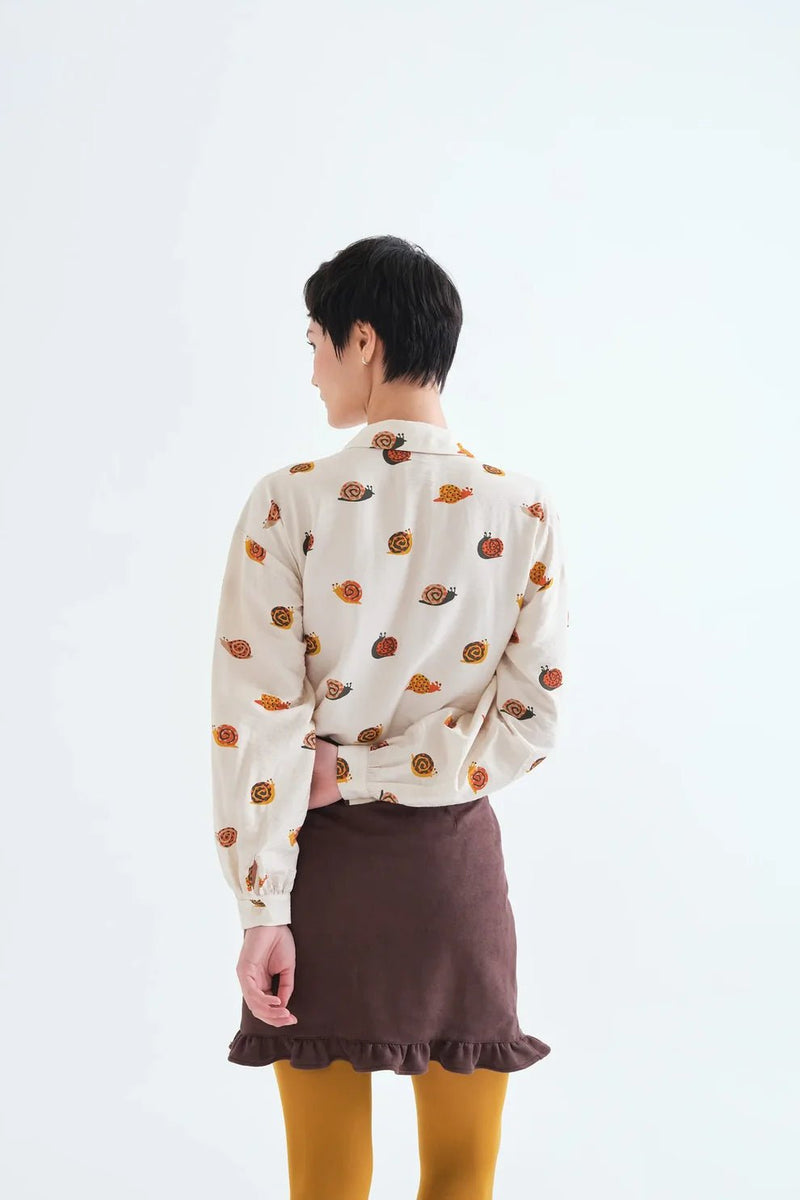 Snail Print Button Down - Flea Boutiques