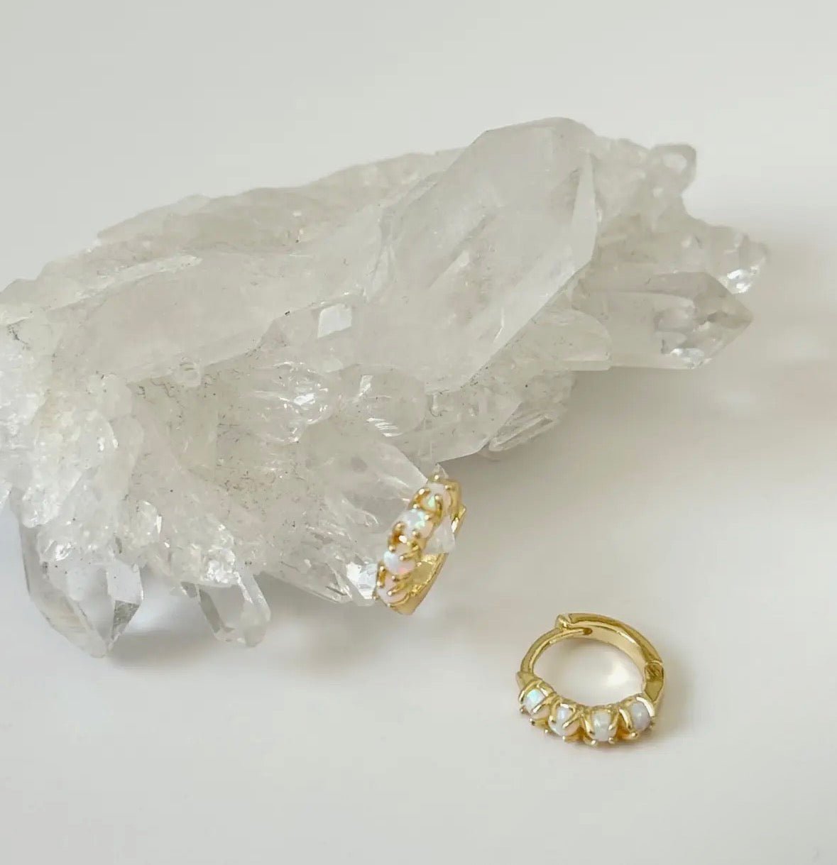 Sonata Opal Hoops - Flea Boutiques