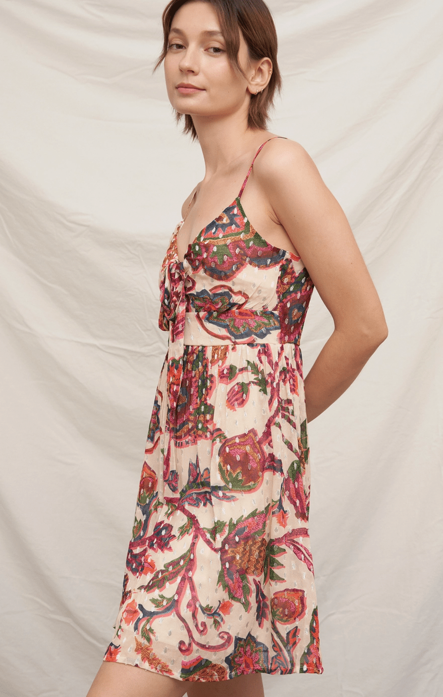 Spaghetti strap Mini Dress with Lurex Dots - Flea Boutiques