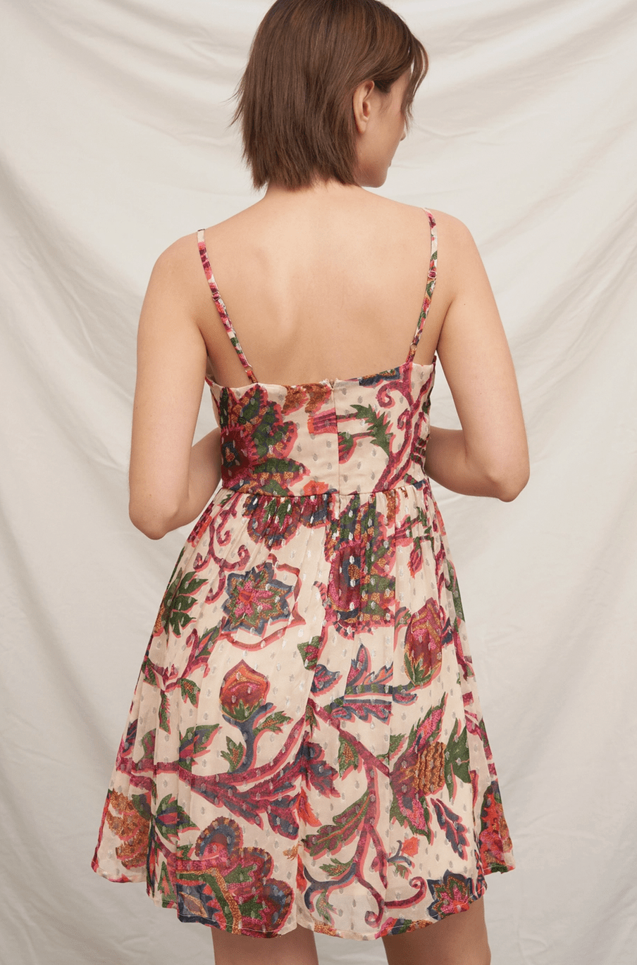 Spaghetti strap Mini Dress with Lurex Dots - Flea Boutiques