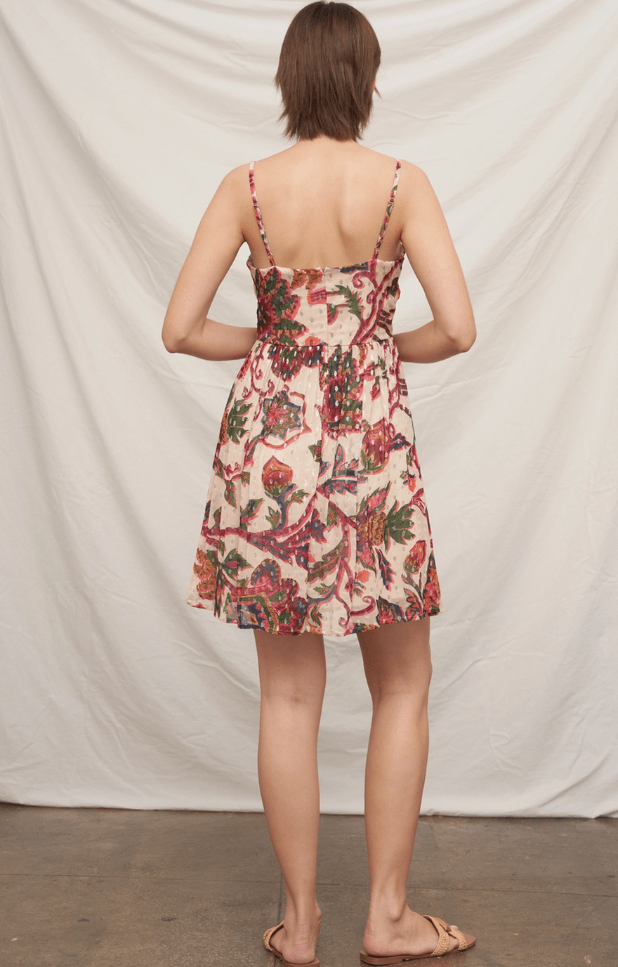 Spaghetti strap Mini Dress with Lurex Dots - Flea Boutiques