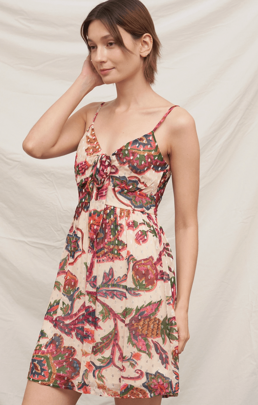 Spaghetti strap Mini Dress with Lurex Dots - Flea Boutiques