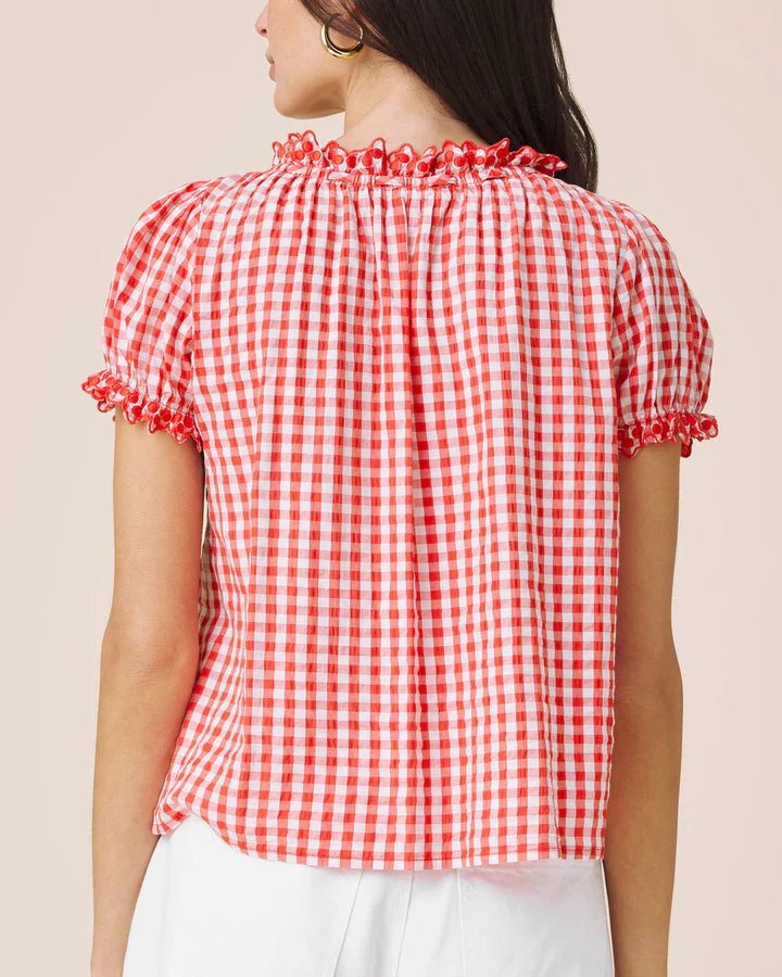 Splendid Gigi Gingham Puff sleeve Top - Flea Boutiques