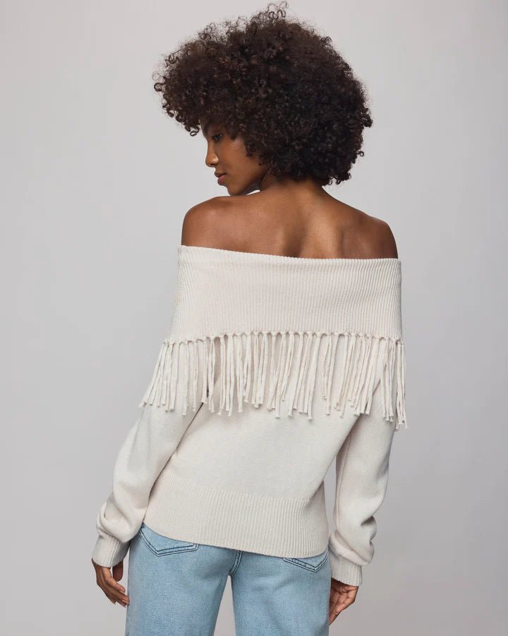 Splendid Simone Fringe Sweater - Flea Boutiques