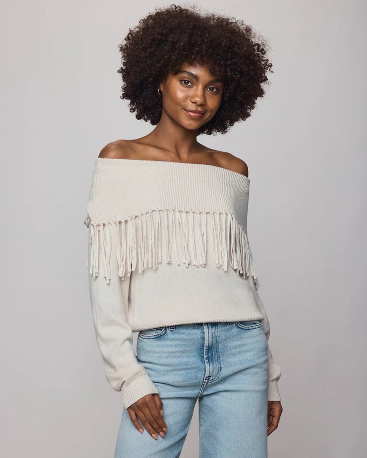 Splendid Simone Fringe Sweater - Flea Boutiques