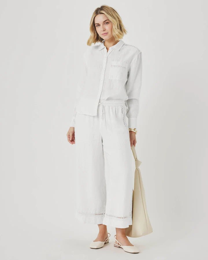 Splendid Stella Linen Trim Pants - Flea Boutiques