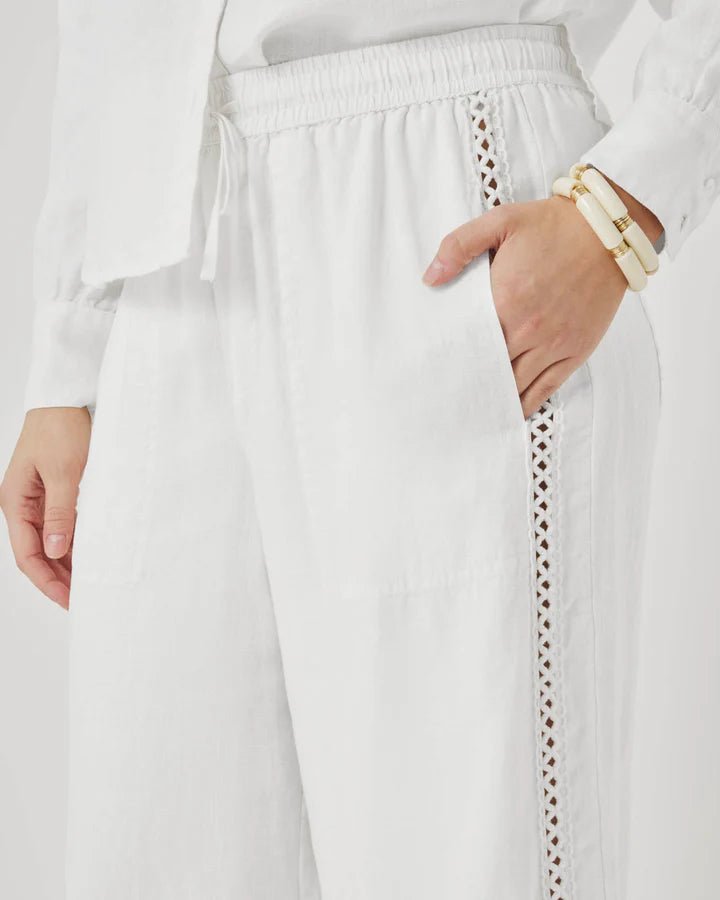 Splendid Stella Linen Trim Pants - Flea Boutiques