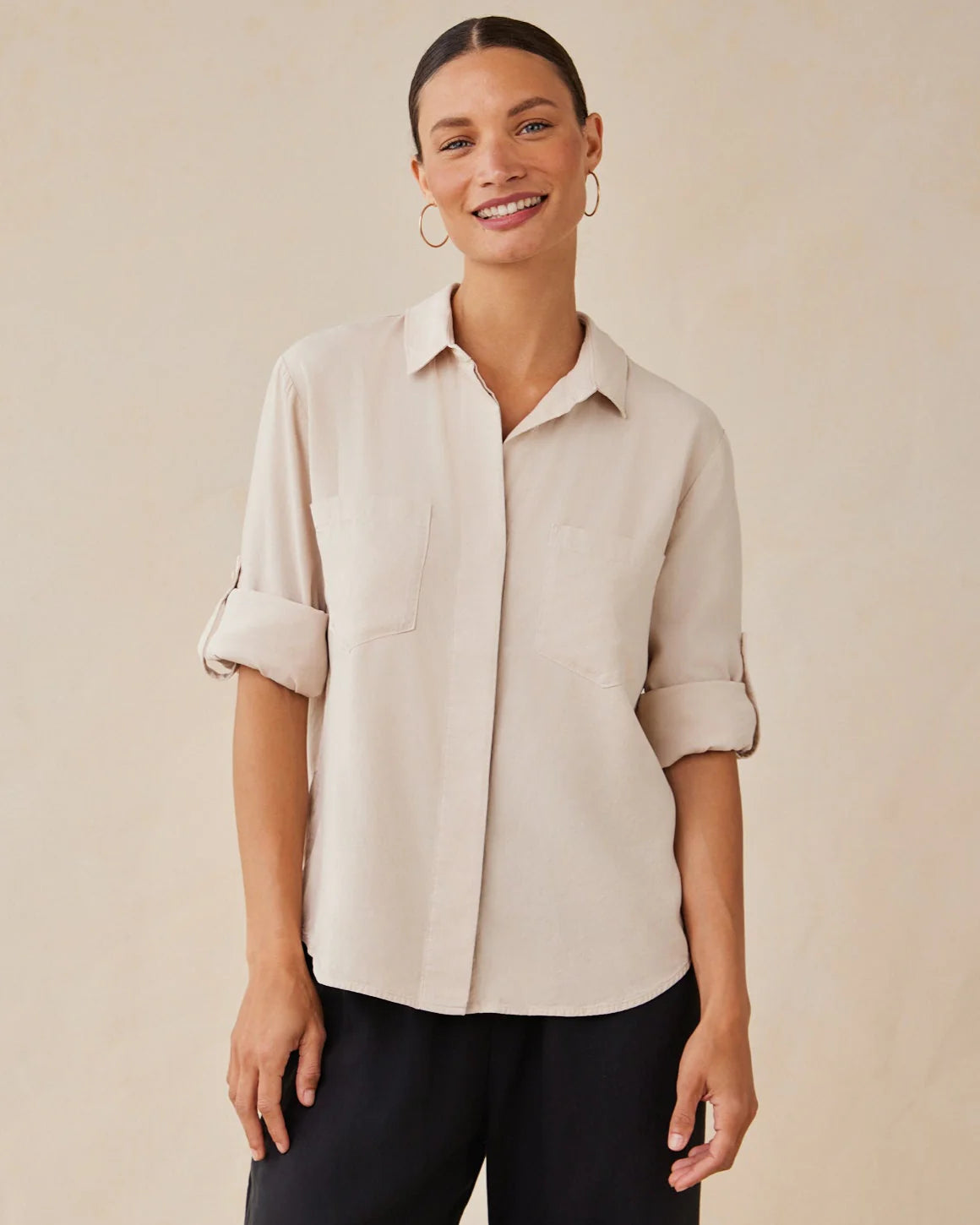 Split Back Button Down