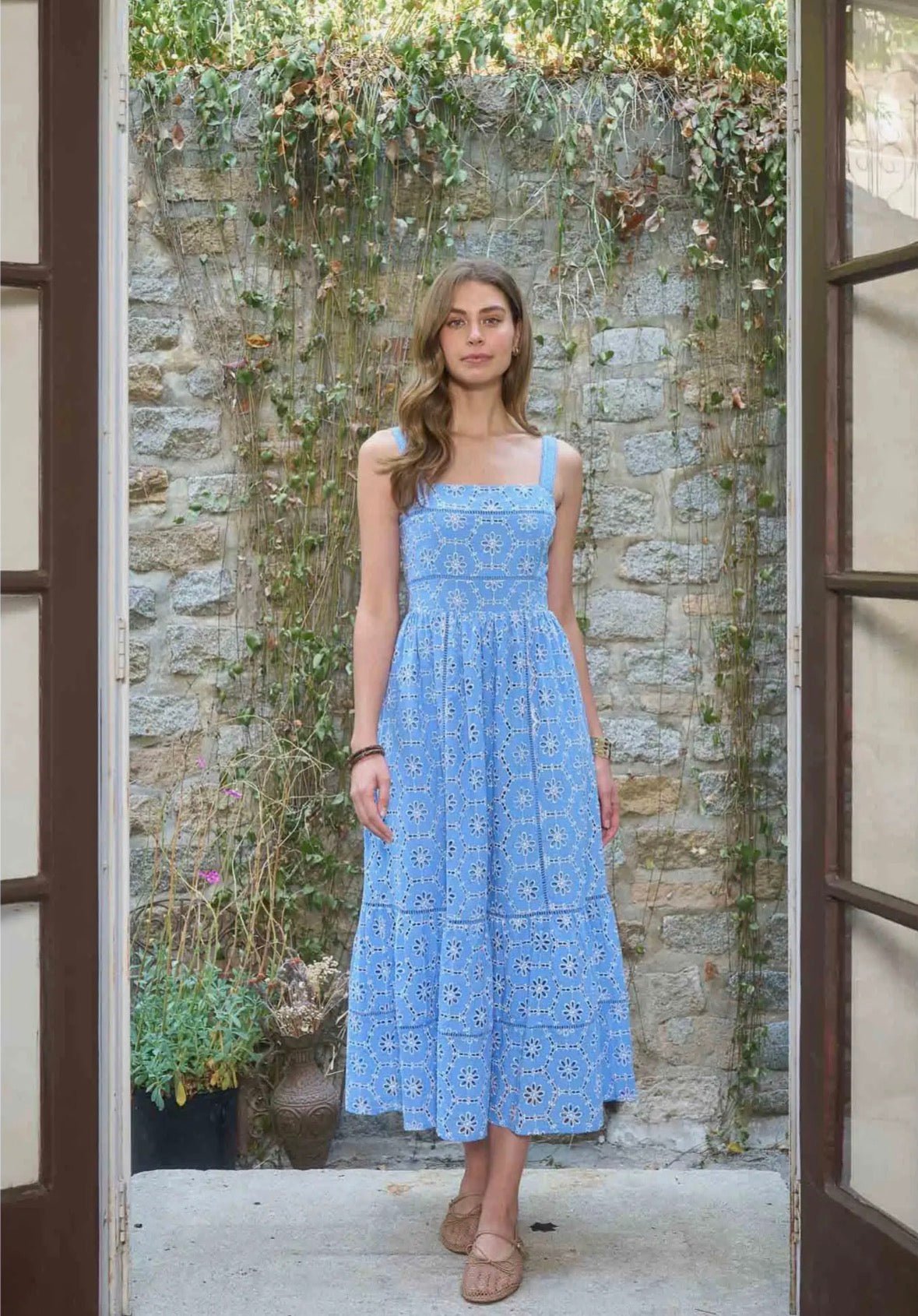 Square Neck Midi Dress - Flea Boutiques