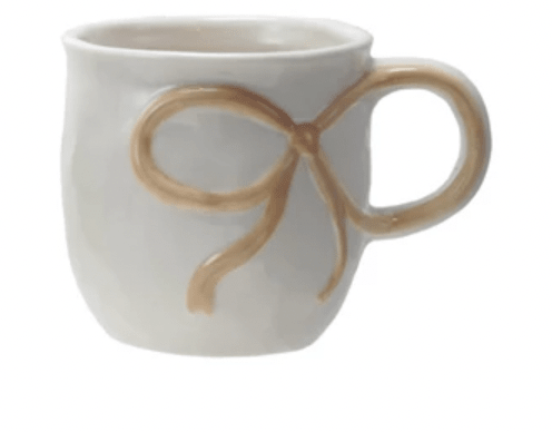Stoneware Mug with Bow Handle - Flea Boutiques