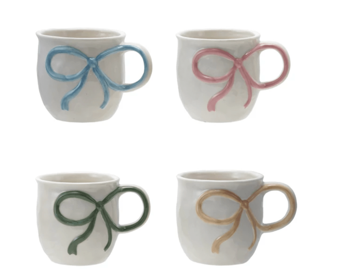 Stoneware Mug with Bow Handle - Flea Boutiques