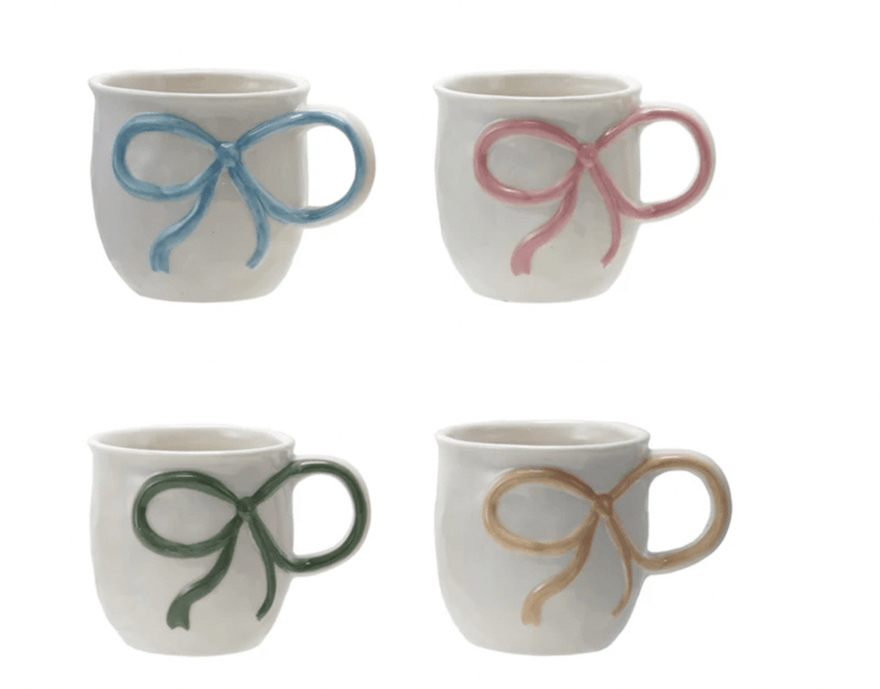 Stoneware Mug with Bow Handle - Flea Boutiques