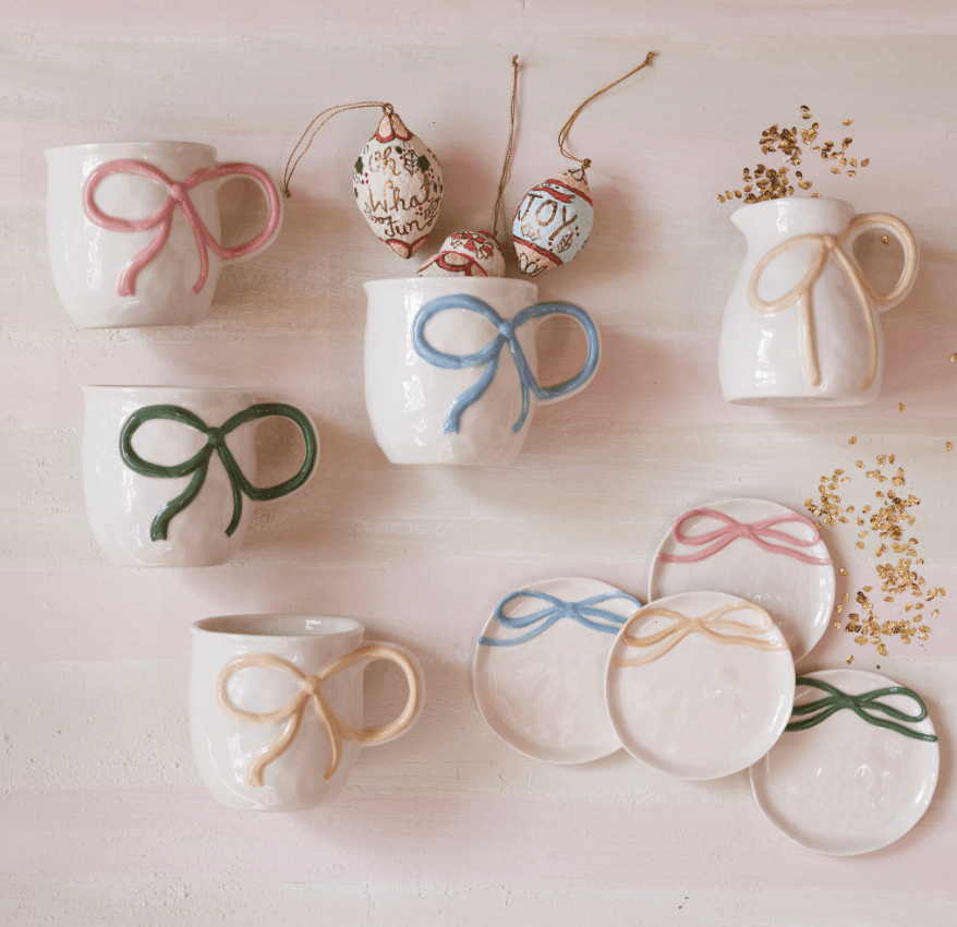 Stoneware Mug with Bow Handle - Flea Boutiques