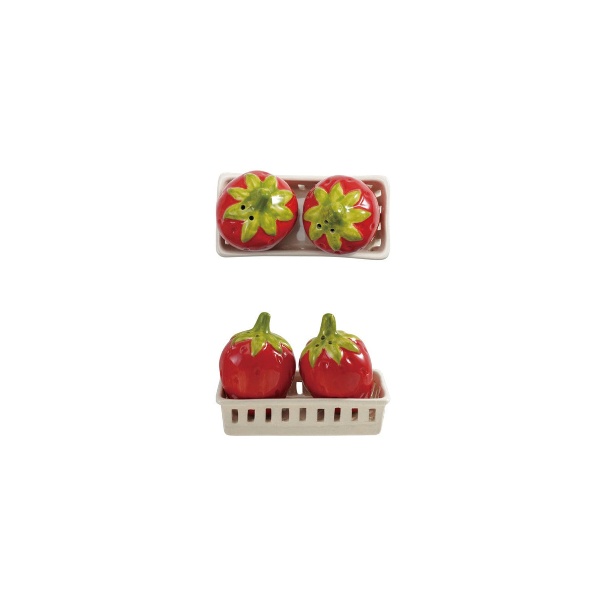 Stoneware Strawberry Salt & Pepper Shakers - Flea Boutiques