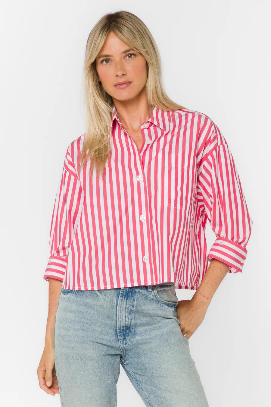 Stormi Long sleeve Button Up top - Flea Boutiques