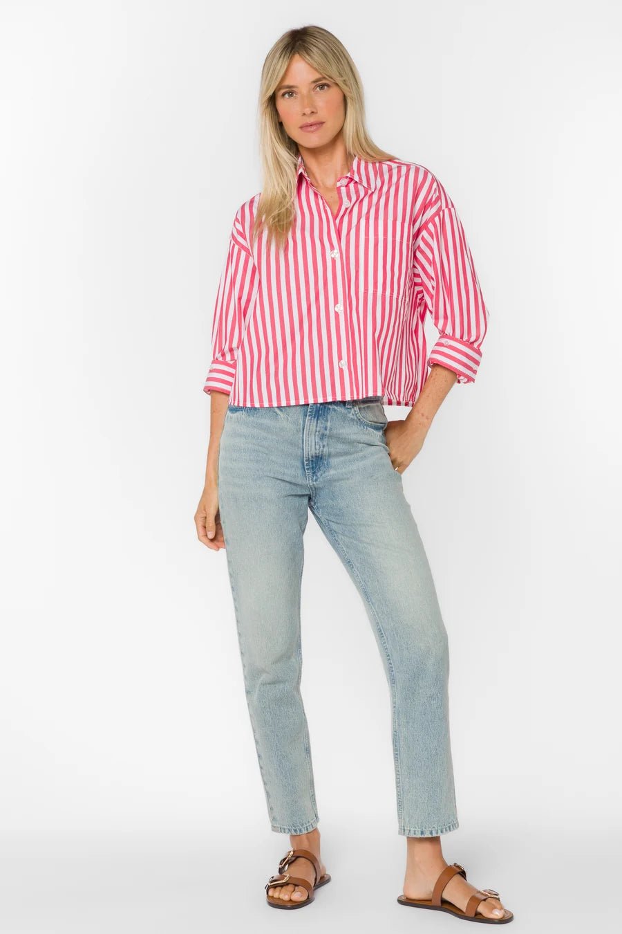 Stormi Long sleeve Button Up top - Flea Boutiques
