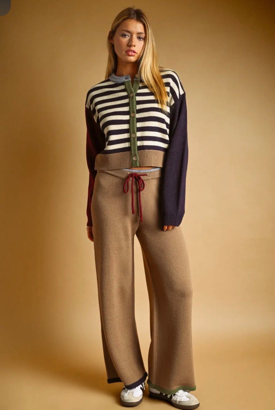 Stripe And Mix Cardigan - Flea Boutiques