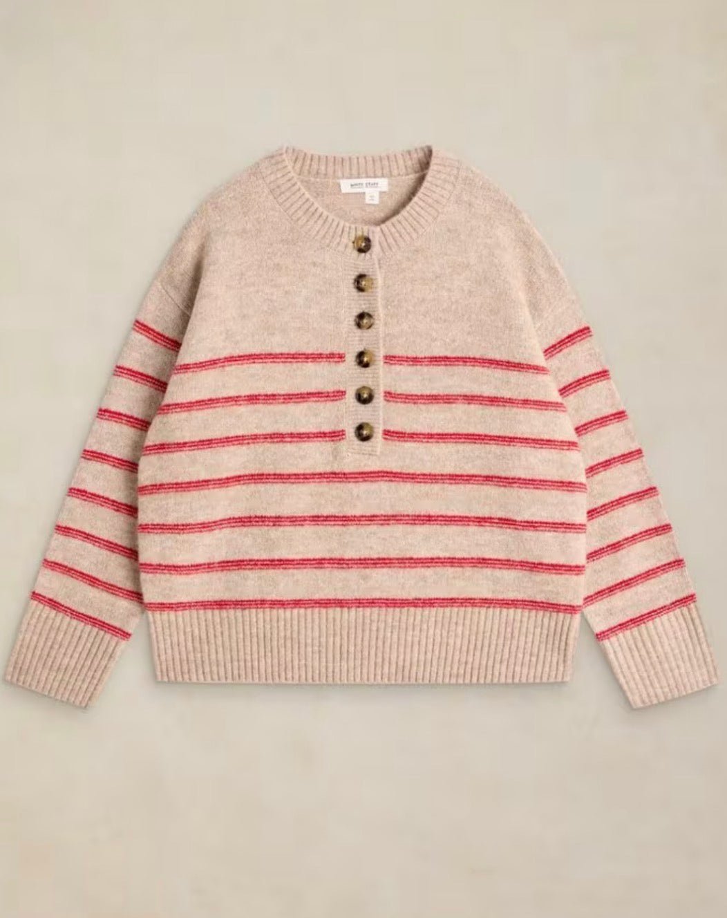 Stripe Henley Sweater - Flea Boutiques