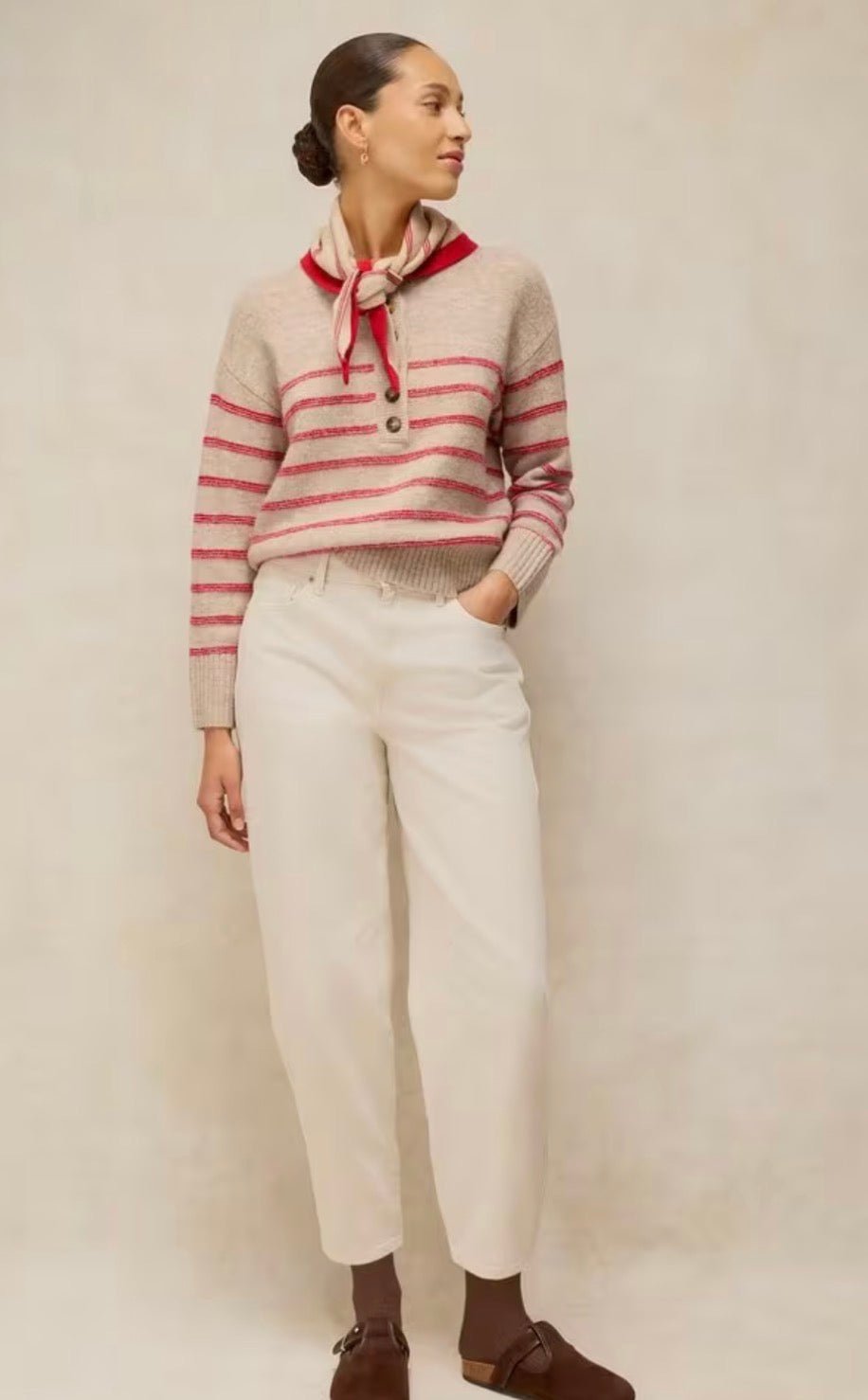 Stripe Henley Sweater - Flea Boutiques