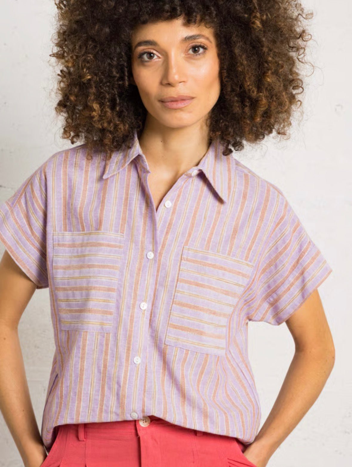 Striped 2 Pocket Camp Shirt - Flea Boutiques