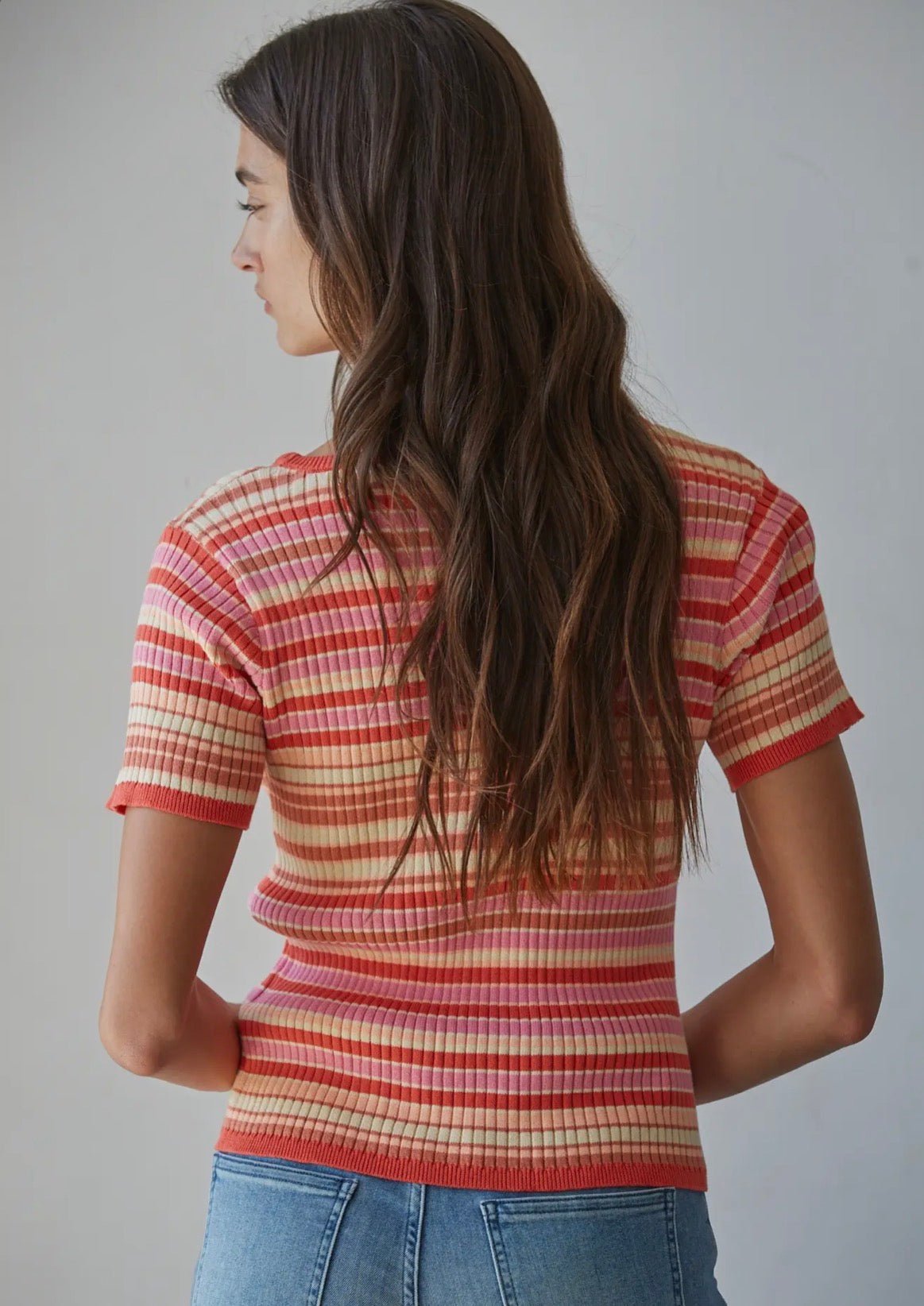 Striped ShortSleeve Sweater - Flea Boutiques