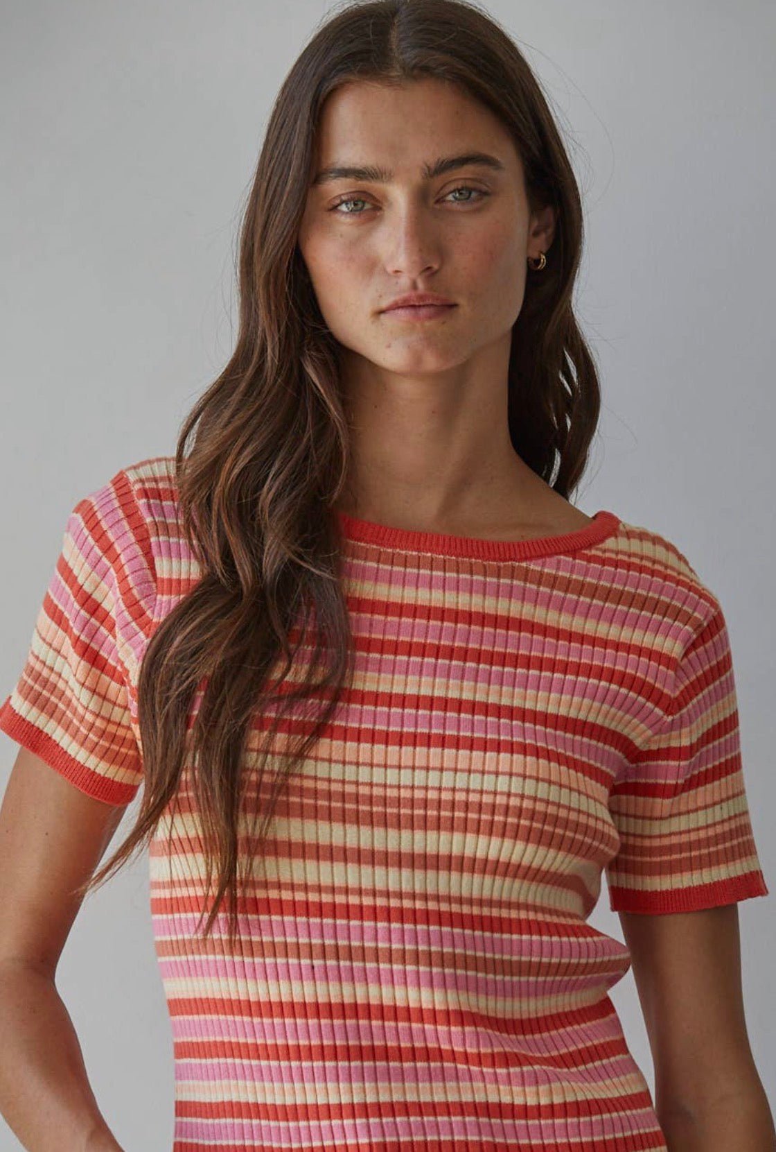 Striped ShortSleeve Sweater - Flea Boutiques