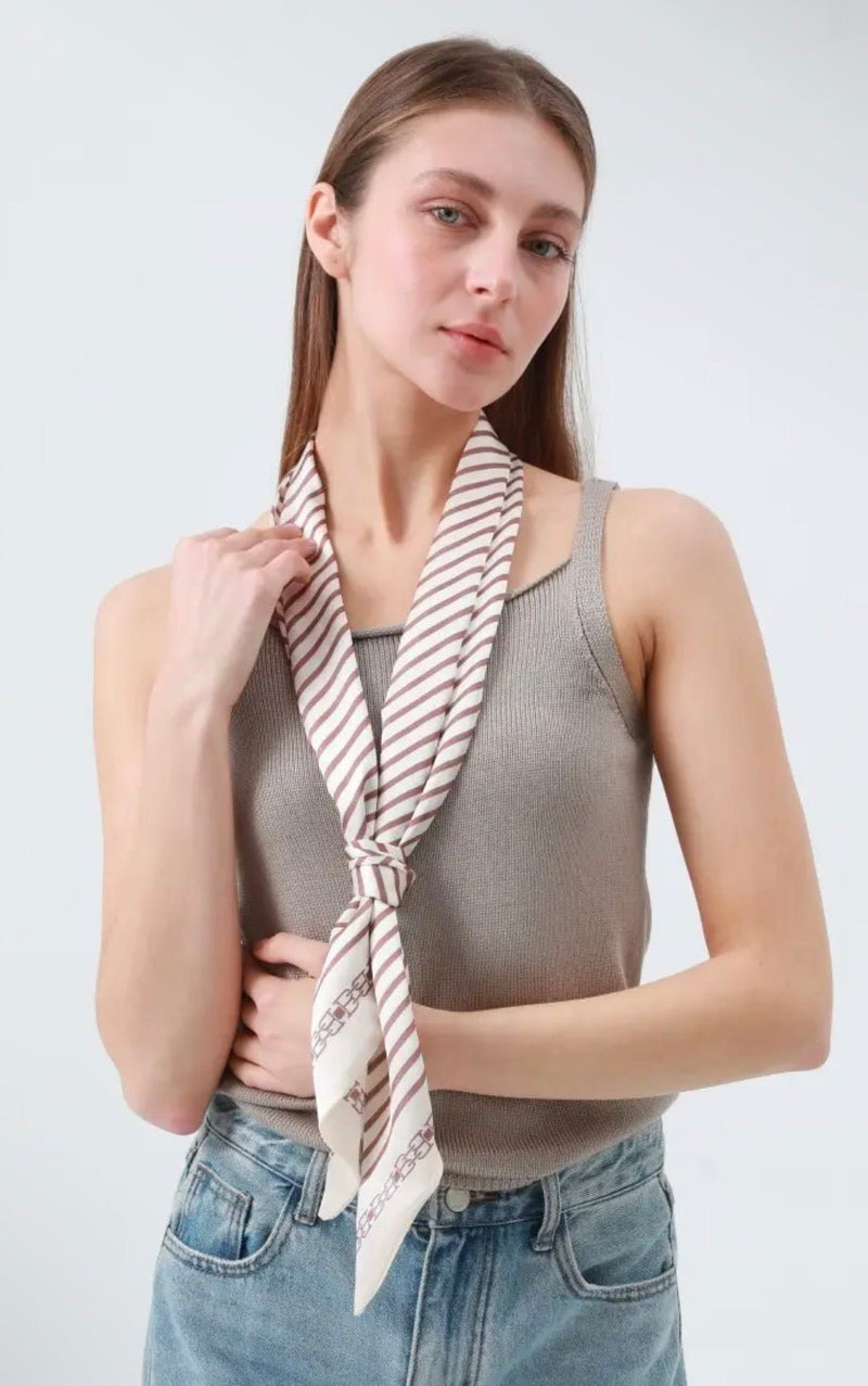 Striped Silky Skinny Scarf - Flea Boutiques