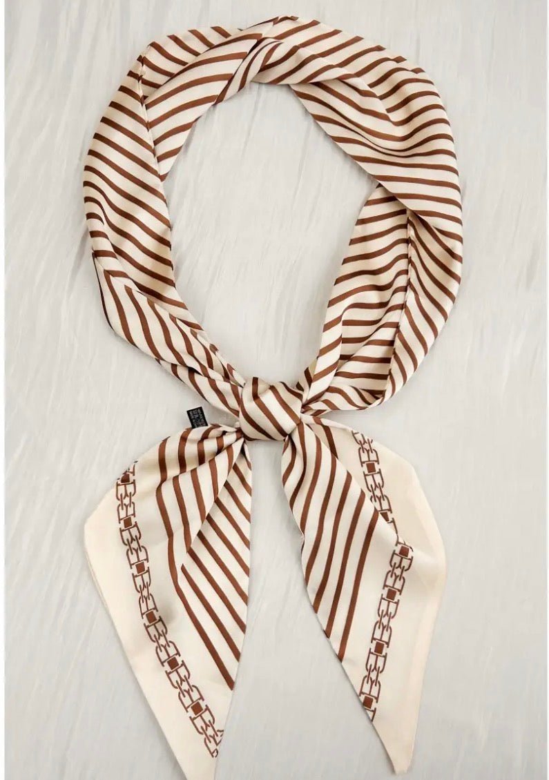 Striped Silky Skinny Scarf - Flea Boutiques