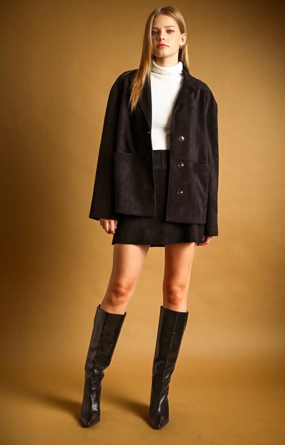 Suede Straight Mini Skirt - Flea Boutiques